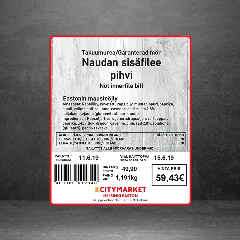 K-Citymarket-etiketti 75x90mm